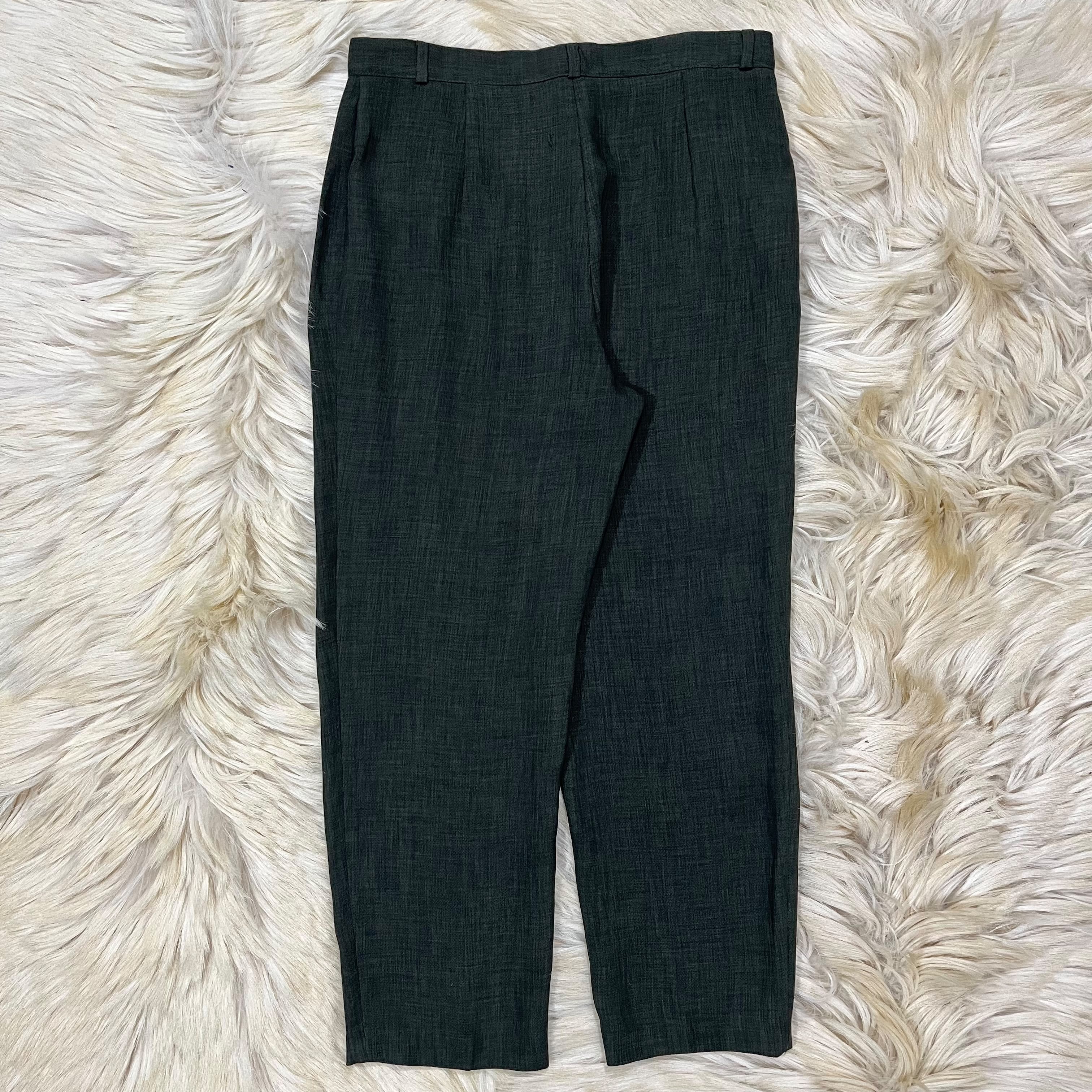 Olive Formal Pleated Pants