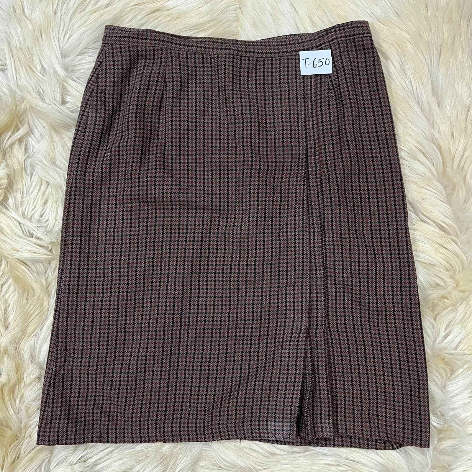 Brown Checkered Skirt