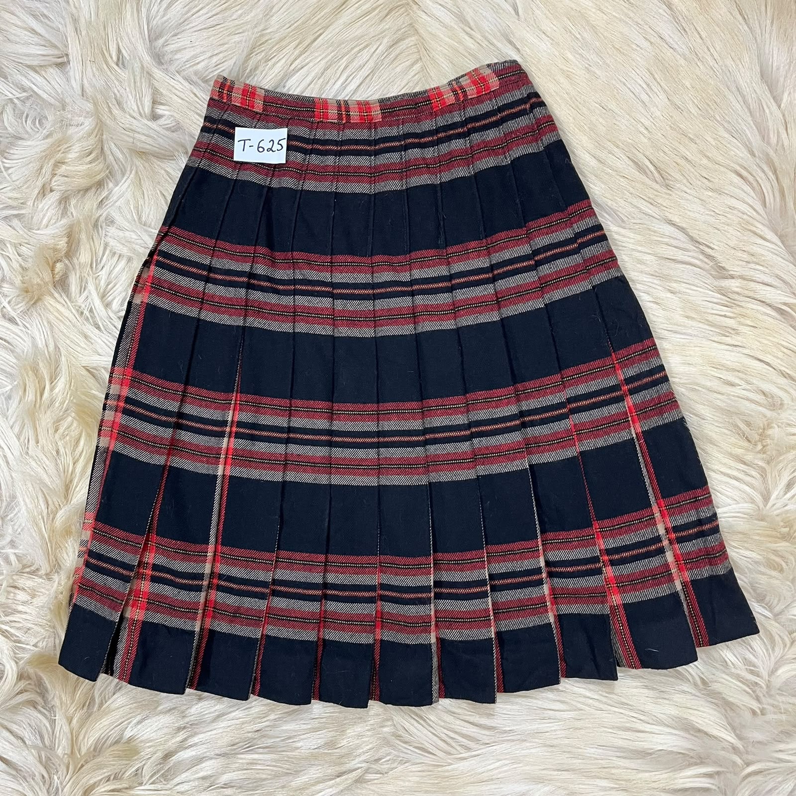 Black and Red Checkered Skirt