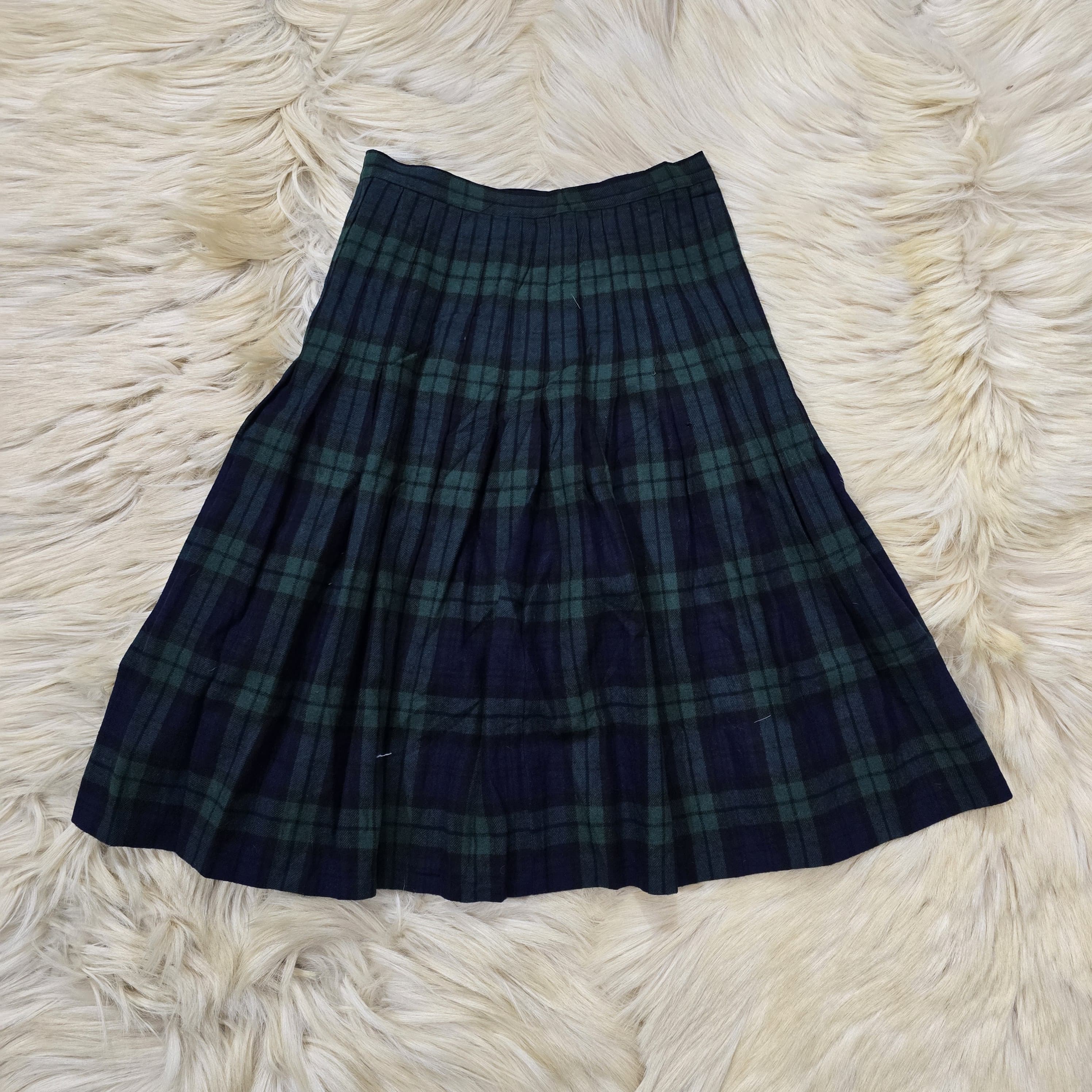 Blue and Green checkered Skirt