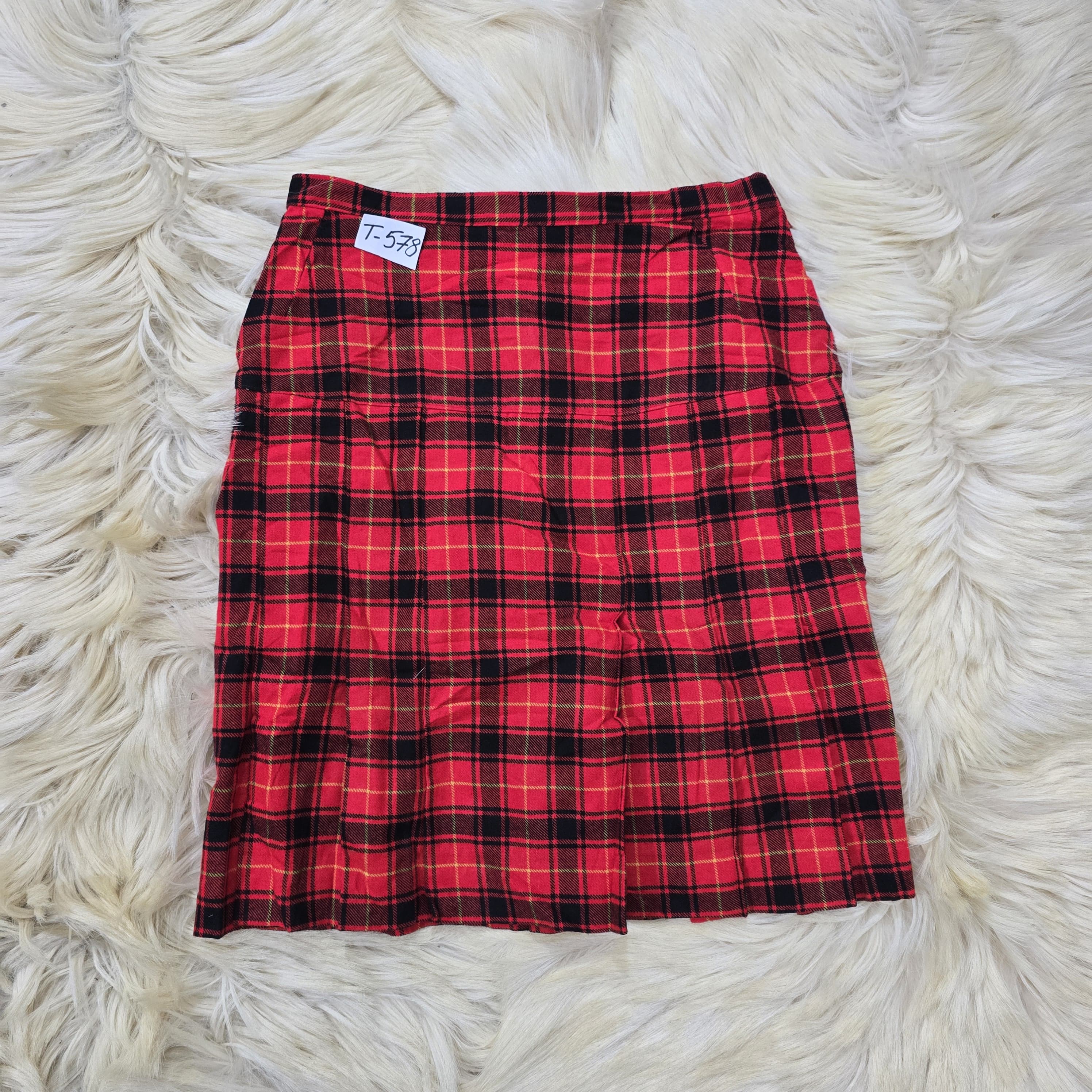 Black Red Checkered Skirt