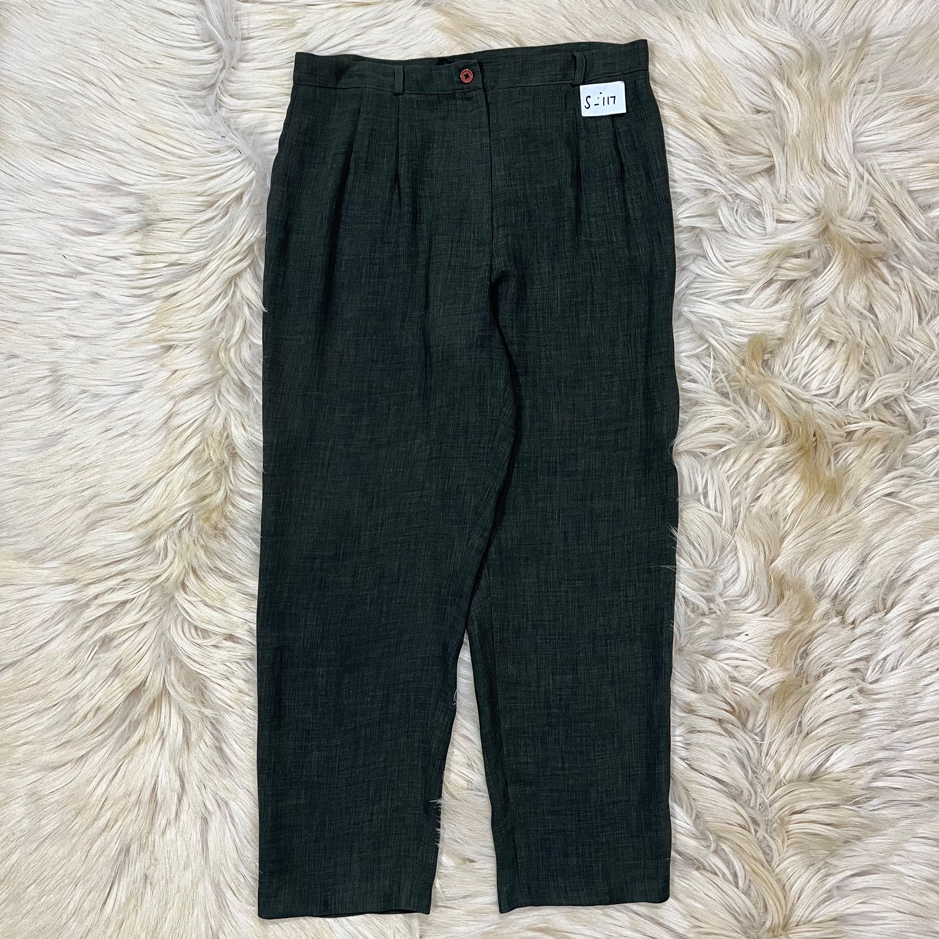 Olive Formal Pleated Pants