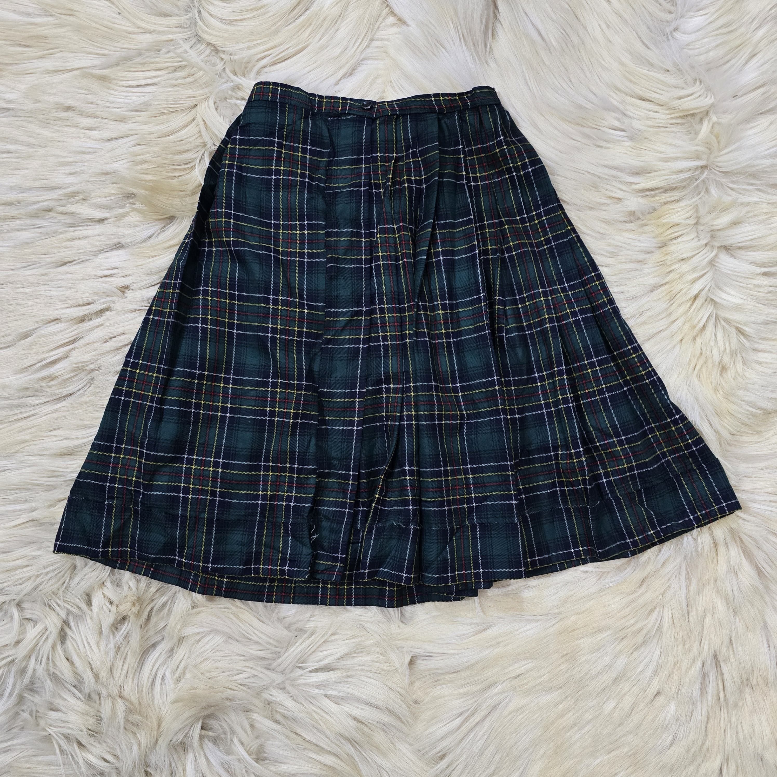Grey Blue Tartan Skirt